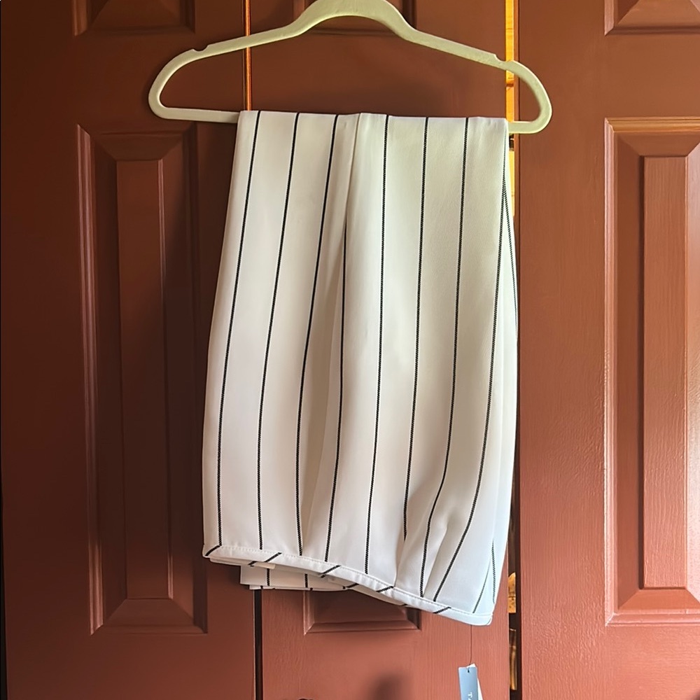 Talbots Cream and Black Striped Pants